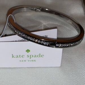 ❤️NEW w/TAG❤️ KATE SPADE SILVER PAVED SWAROVSKI CRYSTAL BANGLE BRACELET
